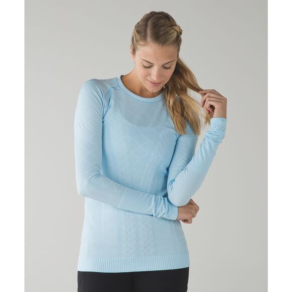 lululemon athletica Tops - Lululemon Rest Less Pullover Heathered Caspian Blue Size 4